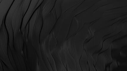 Wall Mural - Abstract black background. Smooth black wave. Black Liquid lava. Dark luxury texture.