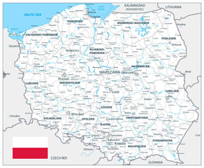  Poland Detail Map White Color