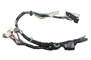 Wall Mural - engine wiring harness jumper wire plug (with clipping path) isolated on white background