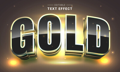 Poster - editable 3d golden metal text effect
