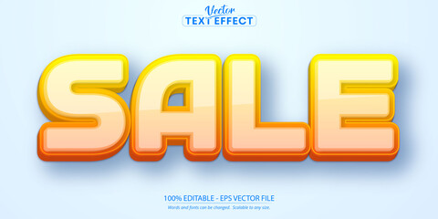Wall Mural - sale text, orange gradient color cartoon style editable text effect