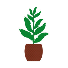 Sticker - plant in a wooden pot