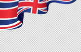 Fototapeta Londyn - Waving flag of  UK isolated  on png or transparent  background,Symbols of  United Kingdom,Great Britain,template for banner,card,advertising ,promote, TV commercial, ads, web, vector illustration