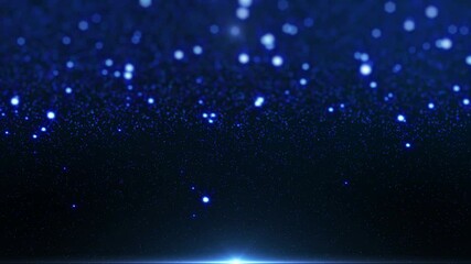 Poster - Blue Particle Smooth Floating Flickering Falling 4K Seamless Loop DOF Infographic Background