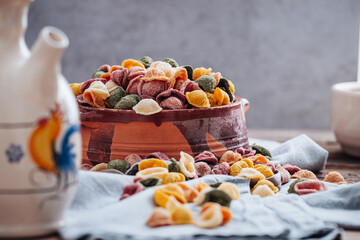 Wall Mural - Hand made Orecchiette pasta with natural flavors