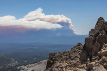 The Dixie Fire's Pyrocumulonimbus Cloud As Seen From Lassen Peak