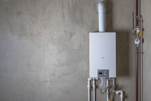 Double-circuit Gas Boiler In A New House For Winter Heating And Water Heating