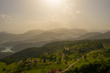 Wall Mural - Zaovine lake view from Tara mountain in Serbia