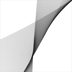 Wall Mural - abstract black line grey wave gray band on white background vector