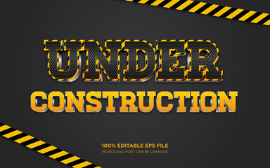 Under Construction 3D editable text style effect