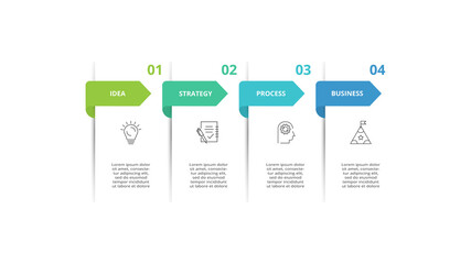 Poster - Creative concept for infographic with 4 steps, options, parts or processes. Business data visualization.