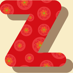 Poster - Letter Z from the alphabet vector seamless repeat pattern print background
