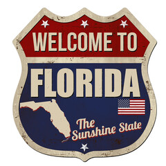 Wall Mural - Welcome to Florida vintage rusty metal sign