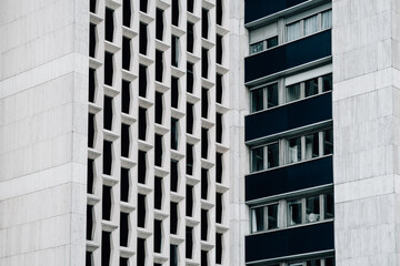 Wall Mural - Low angle shot of a residential building facade