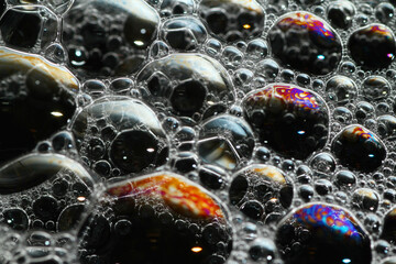 Wall Mural - macro of soap bubbles background