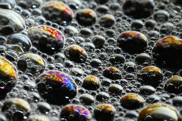 Wall Mural - Macro of soap bubbles background