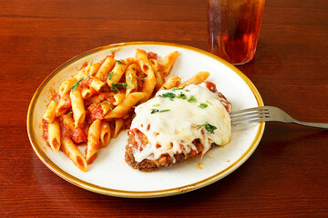 Poster - Chicken Parmesan with penne pasta