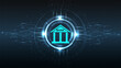 © Chor muang - Banking Technology design.Isometric illustration of bank on geometric technology background. Digital connect system.Financial technology concept.Vector illustration.EPS 10.