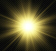 © NAUM - Special lens flash, light effect. The flash flashes rays and searchlight. illust.White glowing light. Beautiful star Light from the rays. The sun is backlit. Bright beautiful star. Sunlight. Glare.