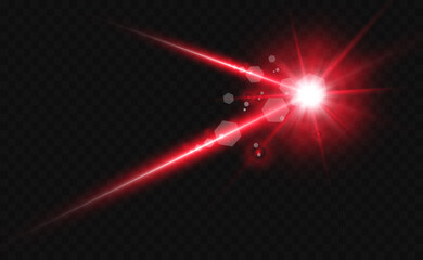 Poster - Abstract laser beam. Transparent isolated on black background. Vector illustration.