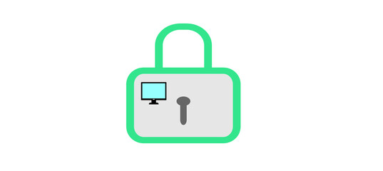 Wall Mural - Computer security icon isolated on a white background