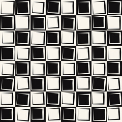 Poster - Curved shapes inside checkerboard cells. Vector seamless checker board.