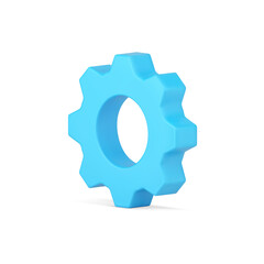 Poster - Realistic gear 3d icon. Cogwheel industry and machinery