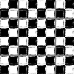 Poster - Chessboard with frames inside. Vector checker board seamless pattern. 8x8 chess board and frame in each cell.