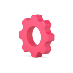 Poster - Red gear 3d icon. Volumetric industry cogwheel