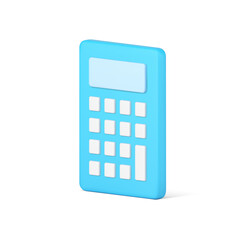 Aufkleber - Calculator 3d icon. Electronic blue gadget with white buttons