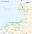 Vector map of the three Wadden Sea National Parks in german language, Germany