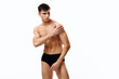 © SHOTPRIME STUDIO - guy in panties naked torso bodybuilder and brunette model