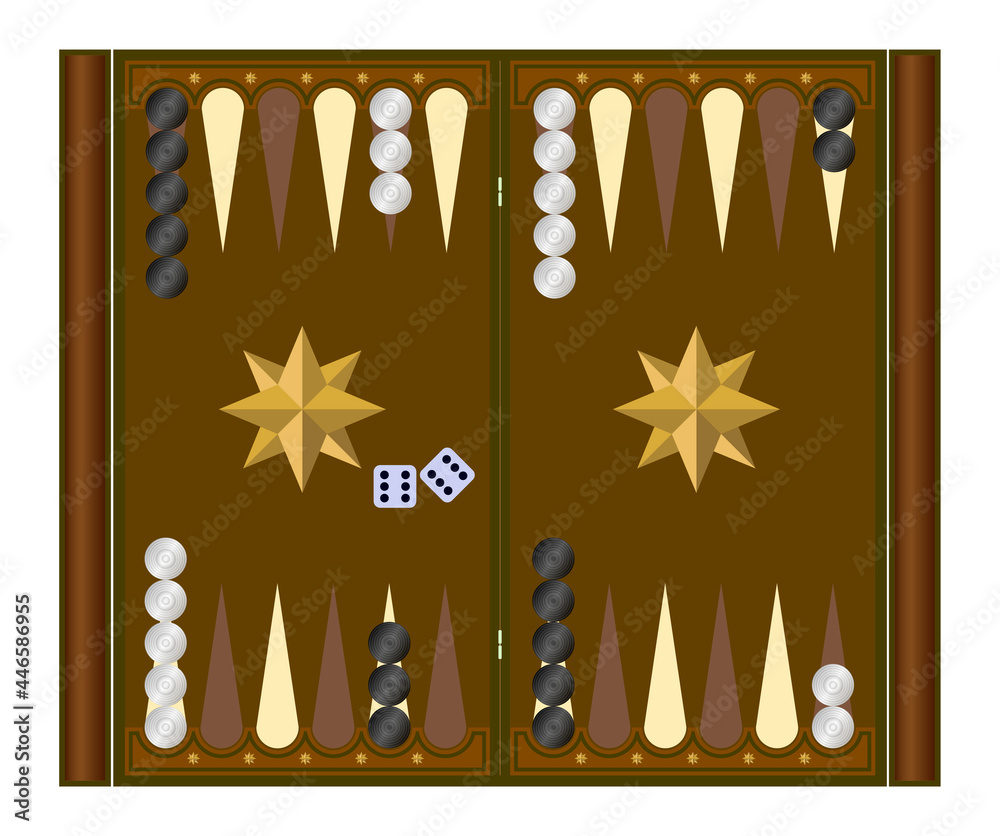 Backgammon game. Template for backgammon game. Flat style design ...