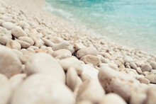 Beautiful Beach With Round Pebbles