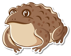 Canvas Print - Sticker design with cute toad isolated