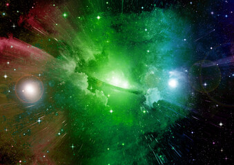 galaxy in a free space. 3d rendering