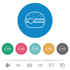 Poster - Single cheeseburger flat round icons