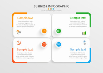 business infographic design template with 4 options, steps or processes. can be used for workflow la