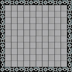 Poster -  scarf pattern design on red. Geometric ornament with frame, border. Bandanna, shawl, scarf, tablecloth design for textile fabric print 