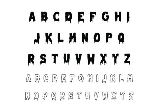 Modern Horror Alphabet Font A to Z