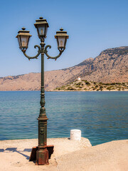 Wall Mural - Symi Greek Island Panormitis Monastery Lamp Post