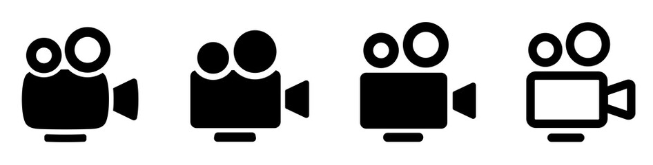 Poster - Camera icons set. Video camera collection set. Film, movie, tv, video symbol - stock vector.