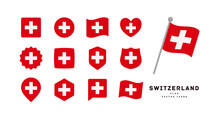 Swiss Flag Icon Set Vector Illustration