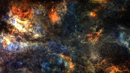 Wall Mural - cinematic space travel scene of the cygnus constellation central part of the milky way galaxy with s