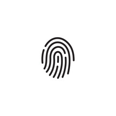 Poster - Simple Flat Fingerprint Icon Illustration Design, Fingerprint Scan Symbol Template Vector