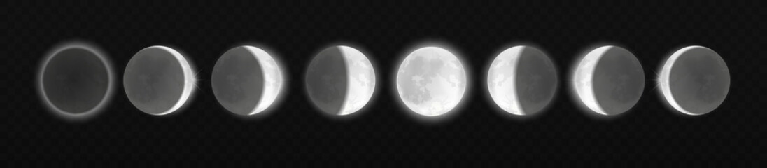 moon eclipse, different phases astronomy infographic vector illustration. lunar eclipse full cycle i
