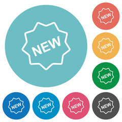 Wall Mural - New badge outline flat round icons