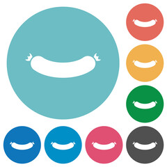 Poster - Sausage flat round icons