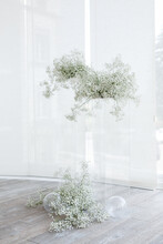 Stylish Wedding Photo Area With Flowers