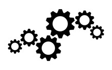 Clockwork Or Setting Gears Symbol Vector Icon